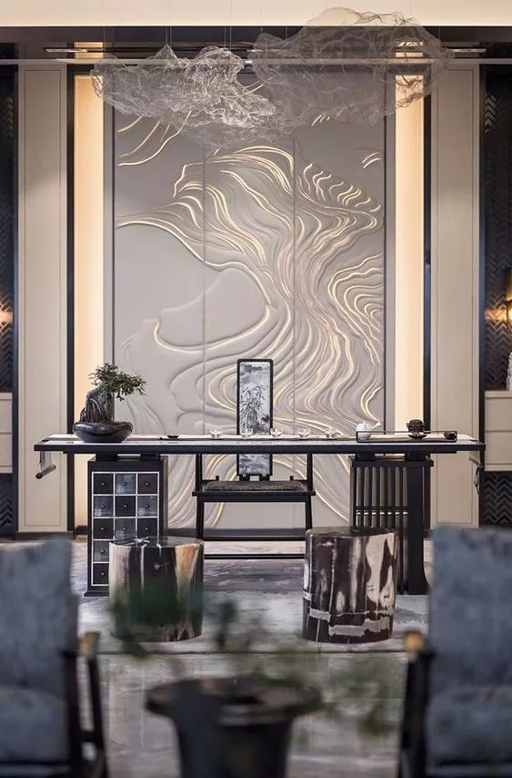 30款新中式背景墙设计案例欣赏,复古背景墙素材大全