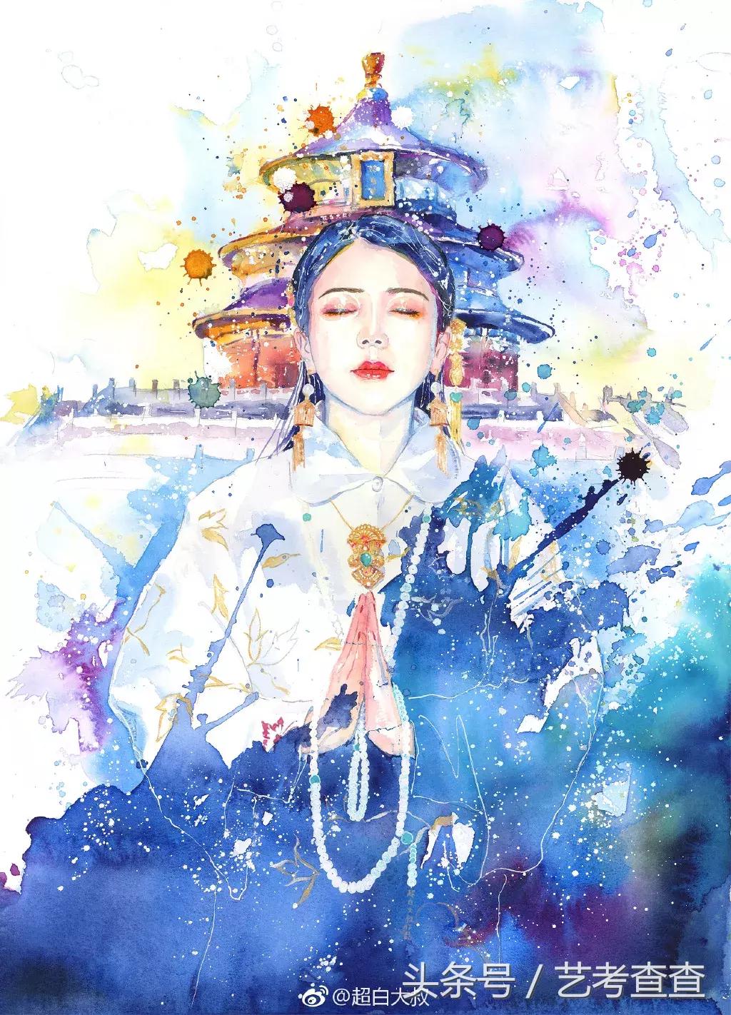 非常简单的水彩人物画法,简单的水彩小插画