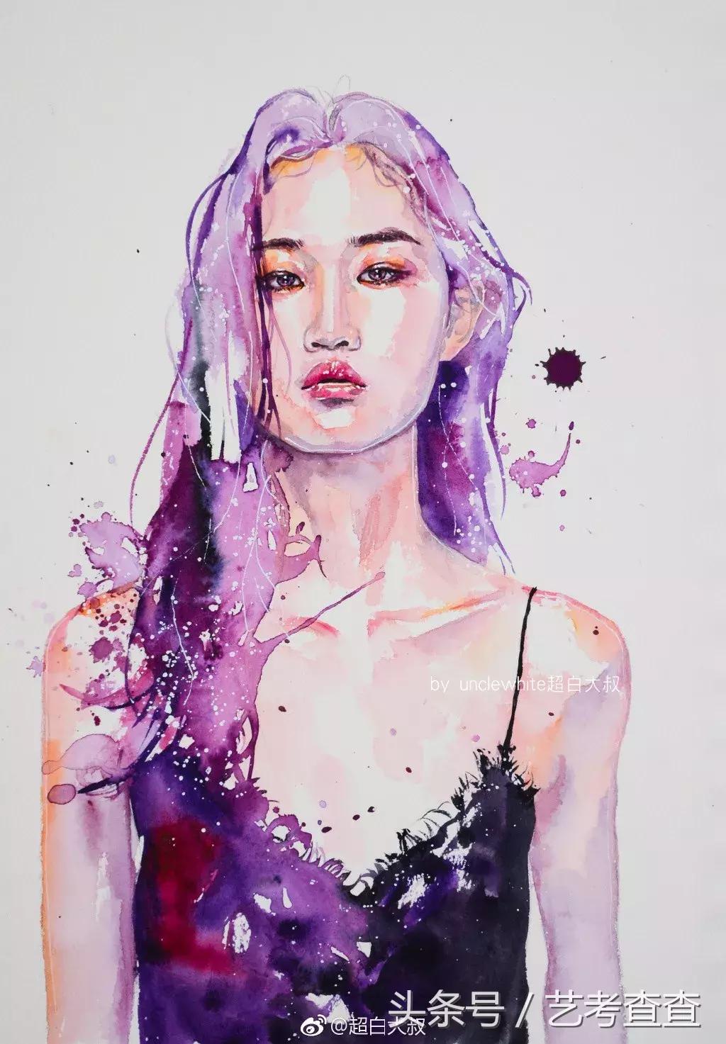 非常简单的水彩人物画法,简单的水彩小插画