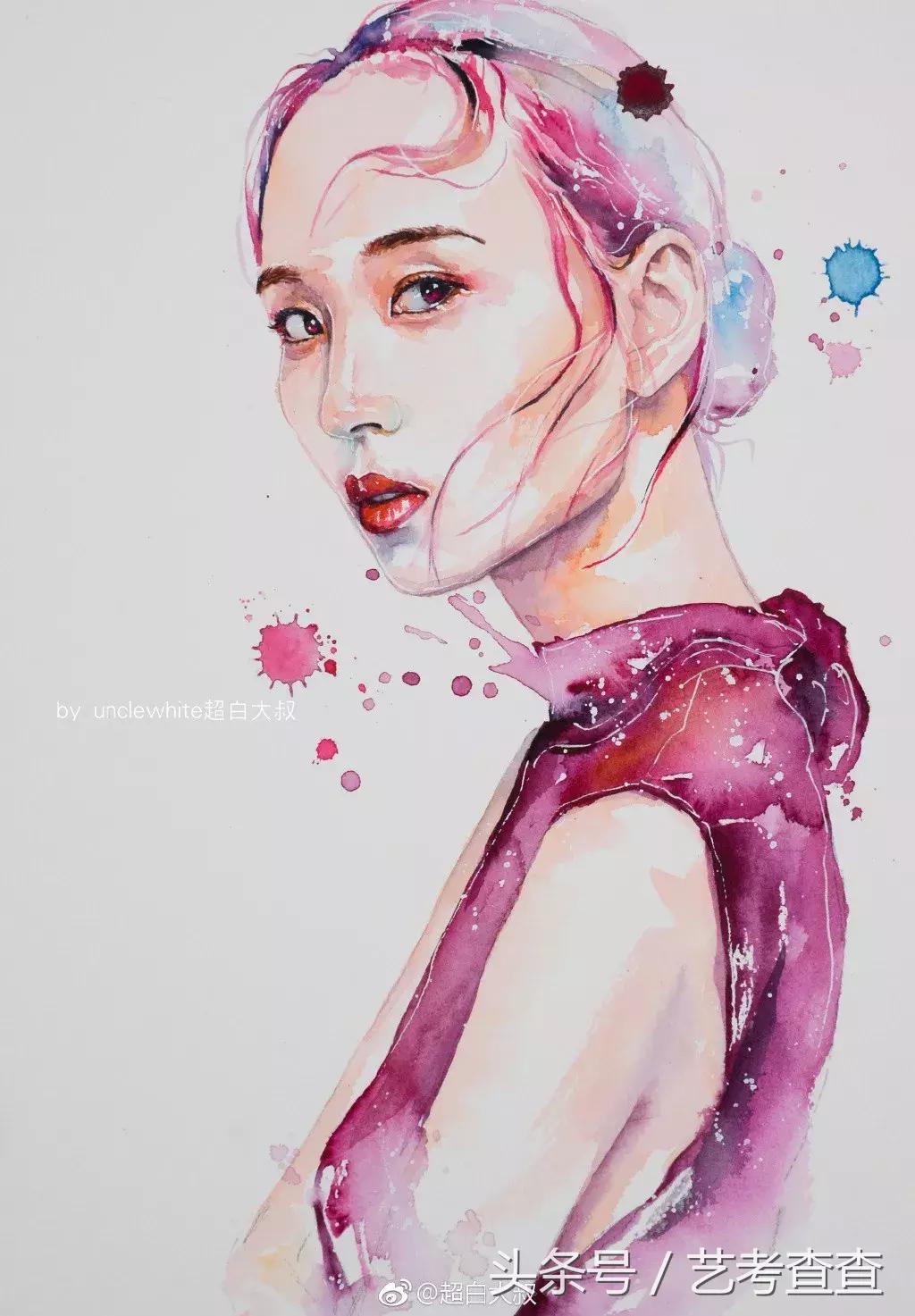 非常简单的水彩人物画法,简单的水彩小插画