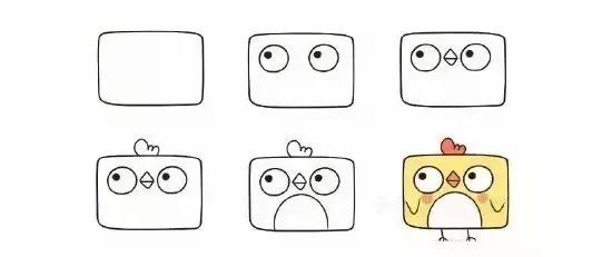 三角形和圆形画出简笔画,三角形圆形长方形正方形拼小动物