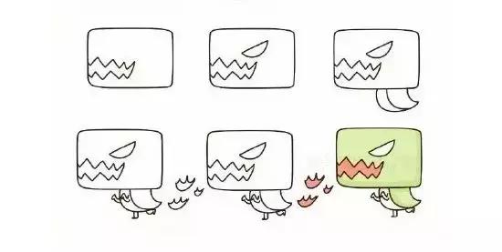 三角形和圆形画出简笔画,三角形圆形长方形正方形拼小动物