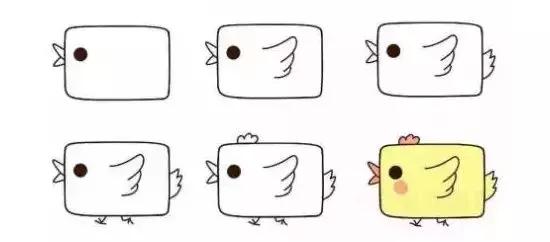 三角形和圆形画出简笔画,三角形圆形长方形正方形拼小动物