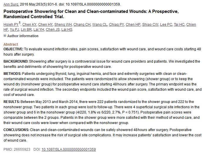 拆线后用保鲜膜包着伤口洗澡,不需拆线的伤口几天可以洗澡