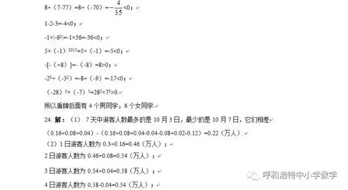 七年级上册有理数的加减混合运算,七年级上册有理数乘除加减经典题