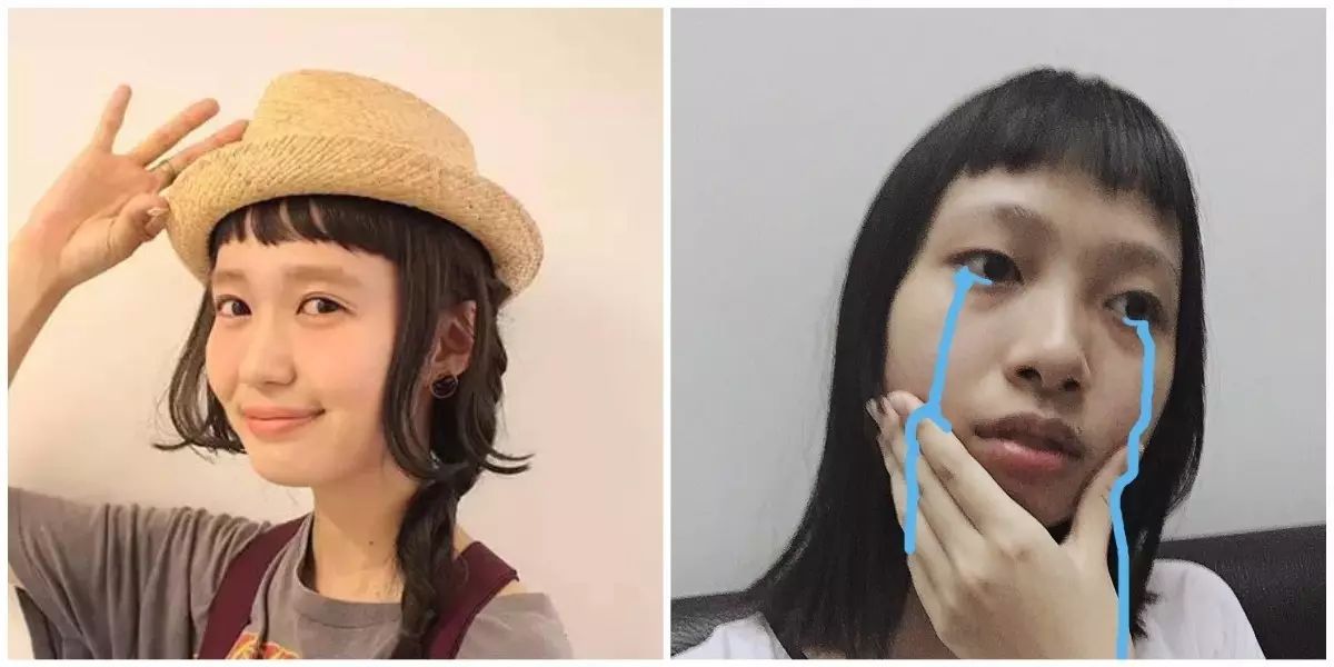 想象的发型和实际的发型对比图,发型真的很重要不同发型差距真大