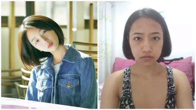 想象的发型和实际的发型对比图,发型真的很重要不同发型差距真大