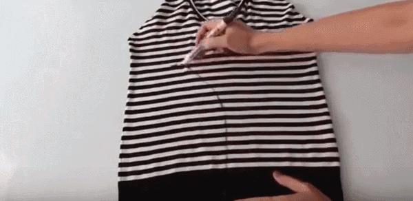 旧的t恤不要丢剪一下就很时尚,如何利用旧t恤变废为宝简单版