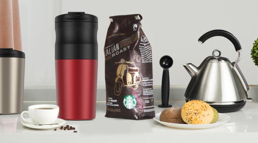 便携咖啡机做咖啡,直接放咖啡豆的咖啡机