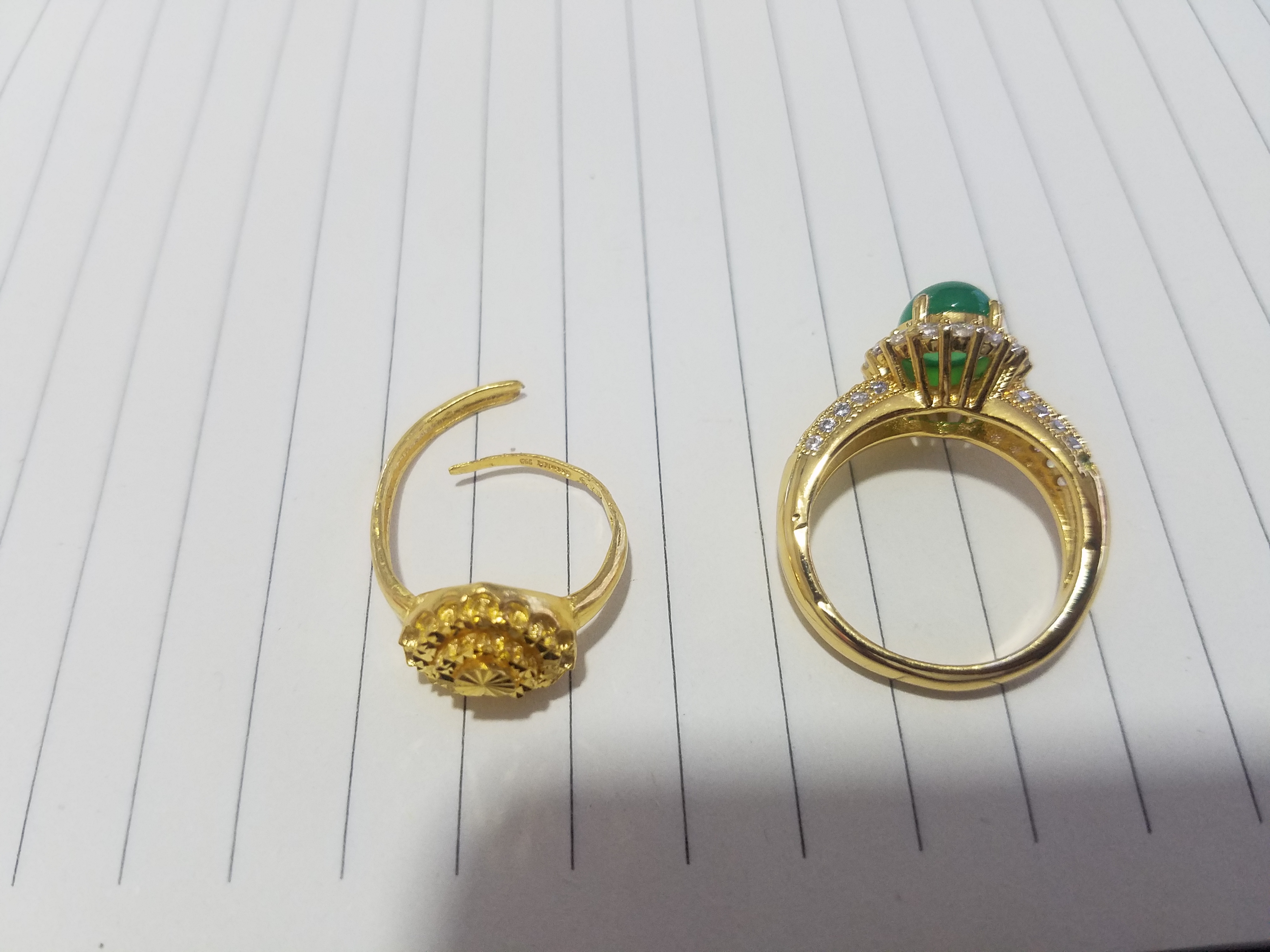 真假戒指钻石的区别图片,真假翡翠戒指对比