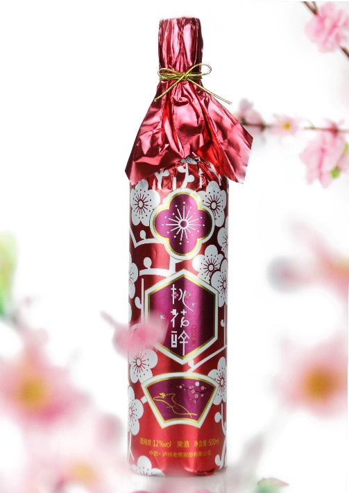 泸州老窖桃花醉果酒,微醺低度果味气泡酒