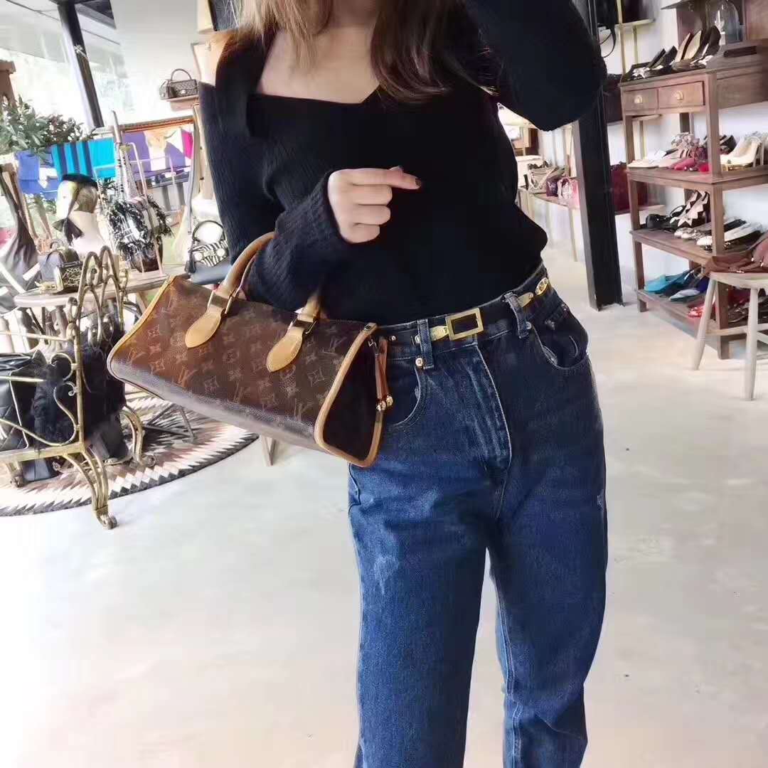 redfacevintage中古店lv,现货中古vintagelv老花小号牛角包