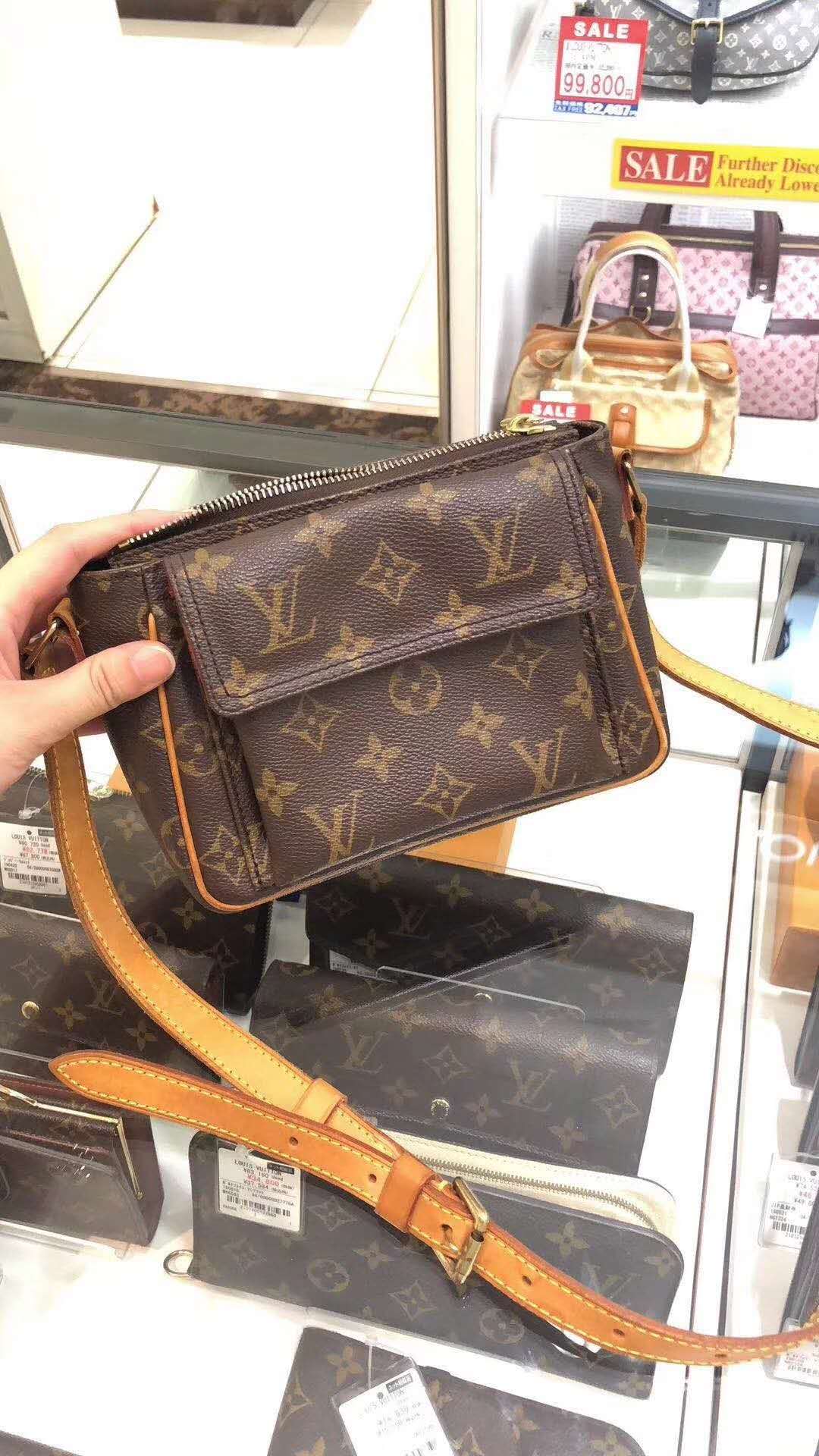 redfacevintage中古店lv,现货中古vintagelv老花小号牛角包