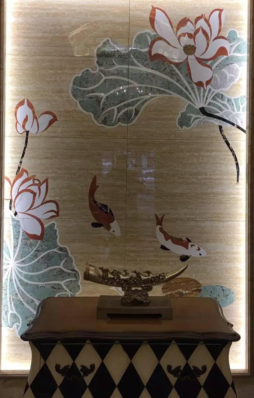 大理石水刀拼花客厅效果图,让人惊艳的水刀拼花图集