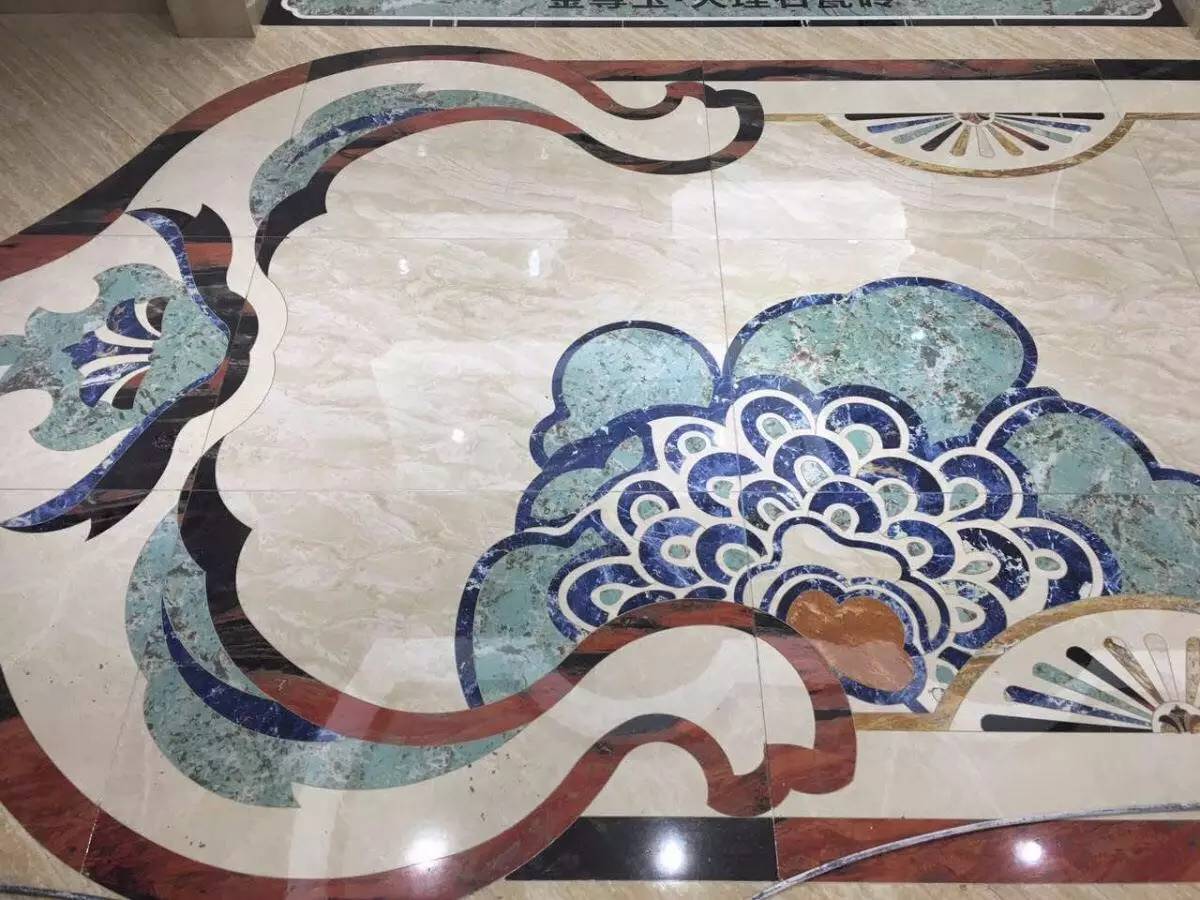 大理石水刀拼花客厅效果图,让人惊艳的水刀拼花图集