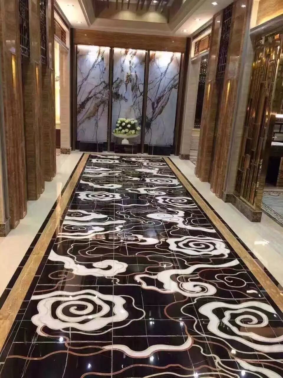 大理石水刀拼花客厅效果图,让人惊艳的水刀拼花图集