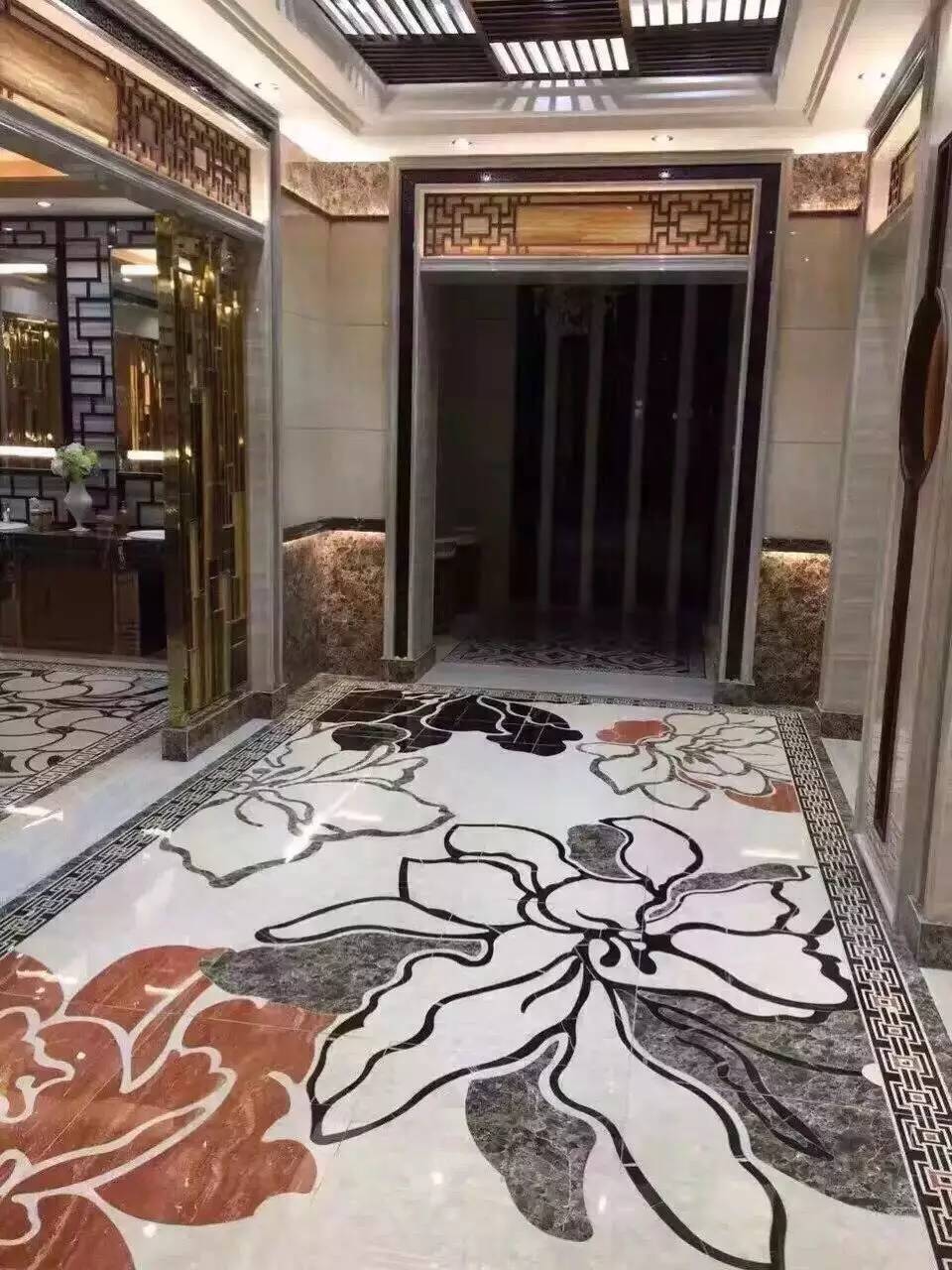 大理石水刀拼花客厅效果图,让人惊艳的水刀拼花图集