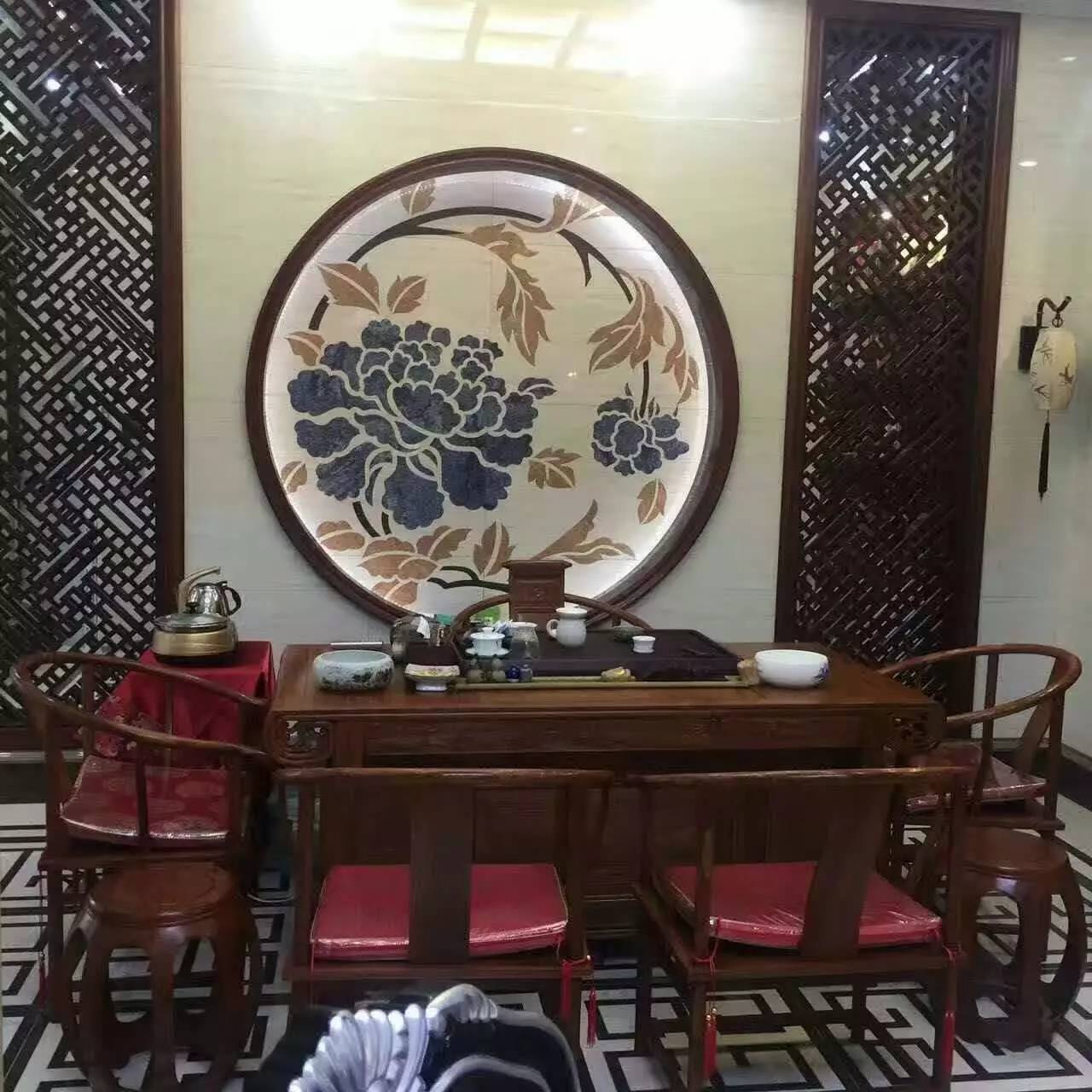 大理石水刀拼花客厅效果图,让人惊艳的水刀拼花图集