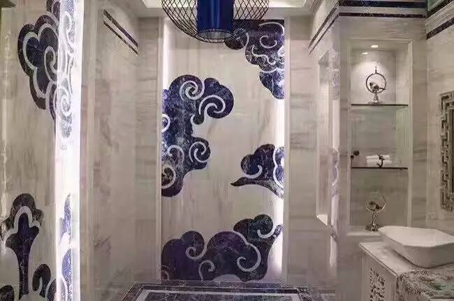 大理石水刀拼花客厅效果图,让人惊艳的水刀拼花图集