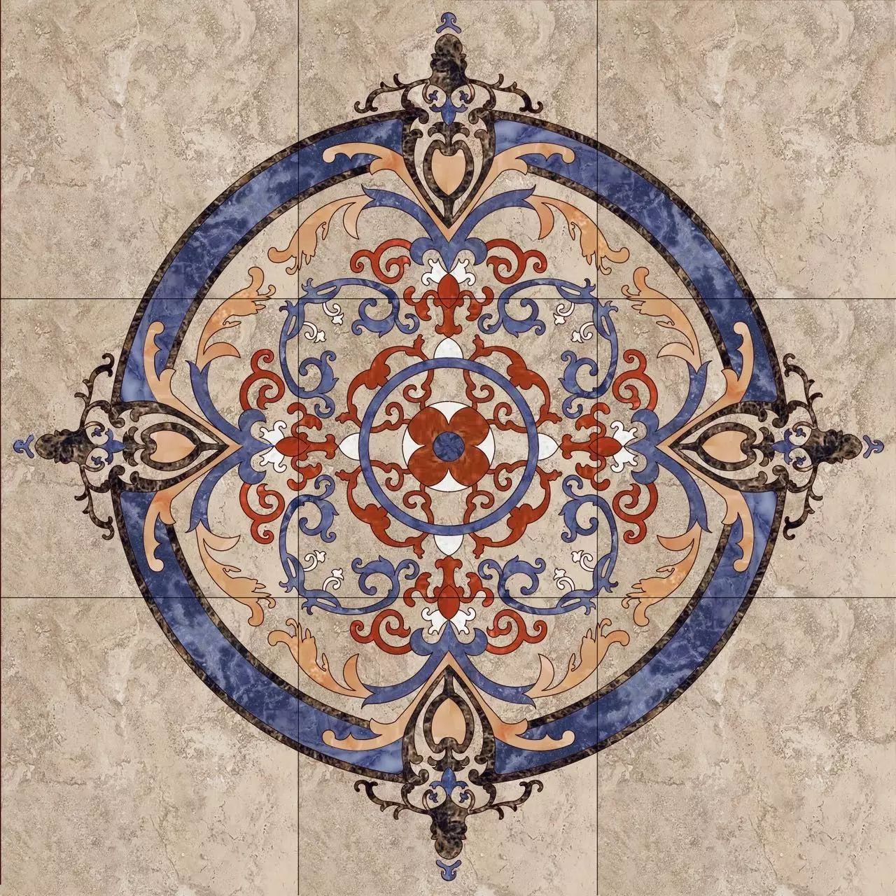 大理石水刀拼花客厅效果图,让人惊艳的水刀拼花图集