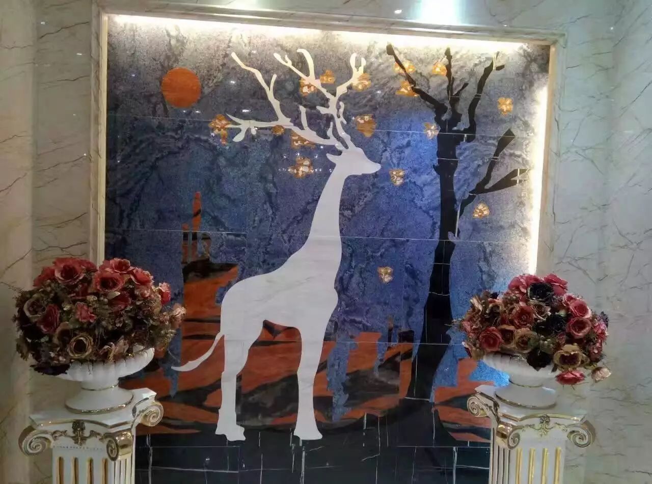 大理石水刀拼花客厅效果图,让人惊艳的水刀拼花图集