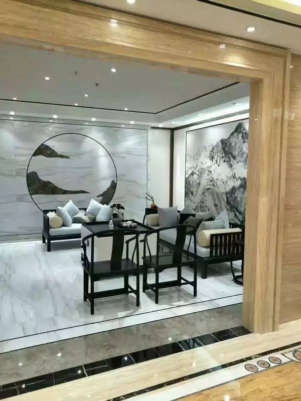 大理石水刀拼花客厅效果图,让人惊艳的水刀拼花图集