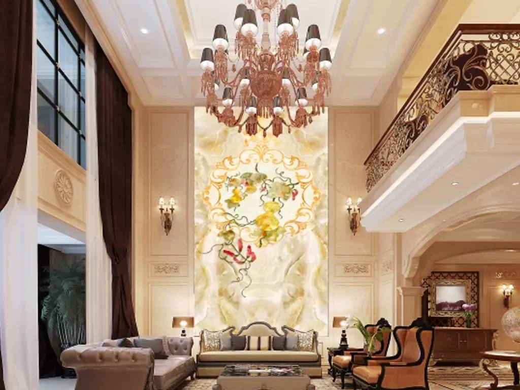 大理石水刀拼花客厅效果图,让人惊艳的水刀拼花图集