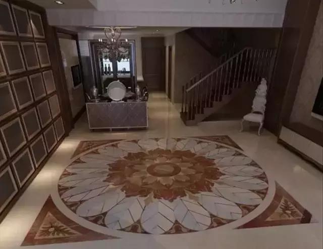 大理石水刀拼花客厅效果图,让人惊艳的水刀拼花图集