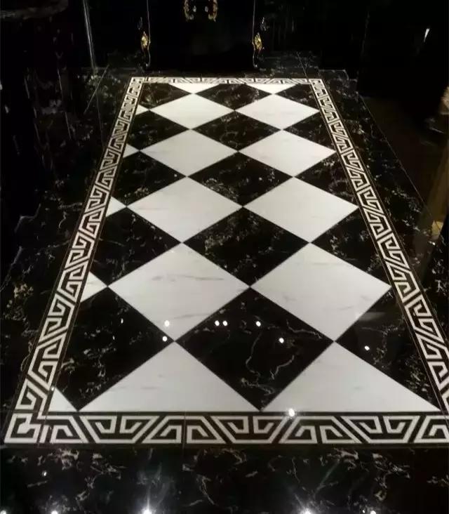 大理石水刀拼花客厅效果图,让人惊艳的水刀拼花图集