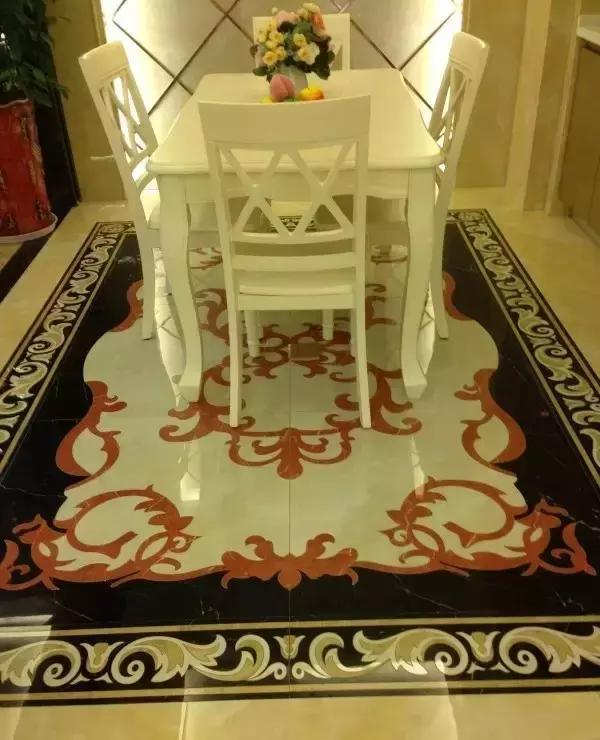 大理石水刀拼花客厅效果图,让人惊艳的水刀拼花图集