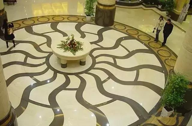 大理石水刀拼花客厅效果图,让人惊艳的水刀拼花图集