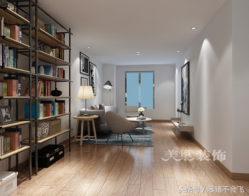 金鹏时代3居室,现代简约风格装修两房