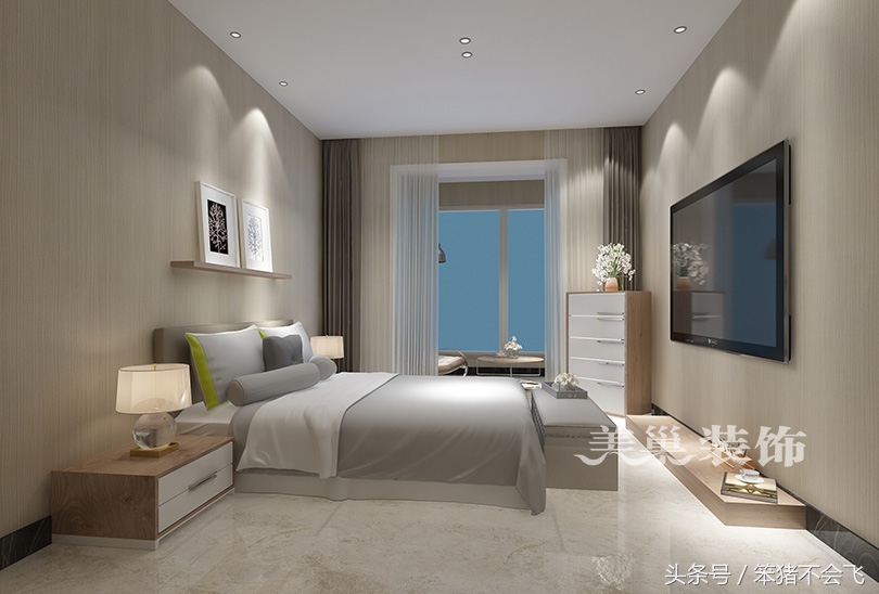 金鹏时代3居室,现代简约风格装修两房