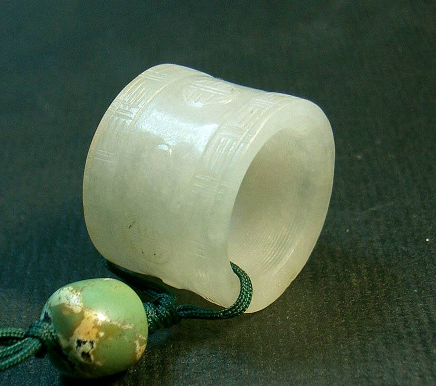 梵文玉扳指,竹刻玉扳指