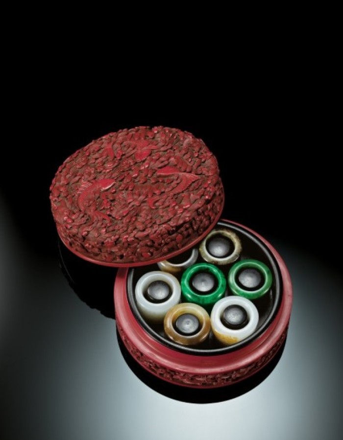 梵文玉扳指,竹刻玉扳指