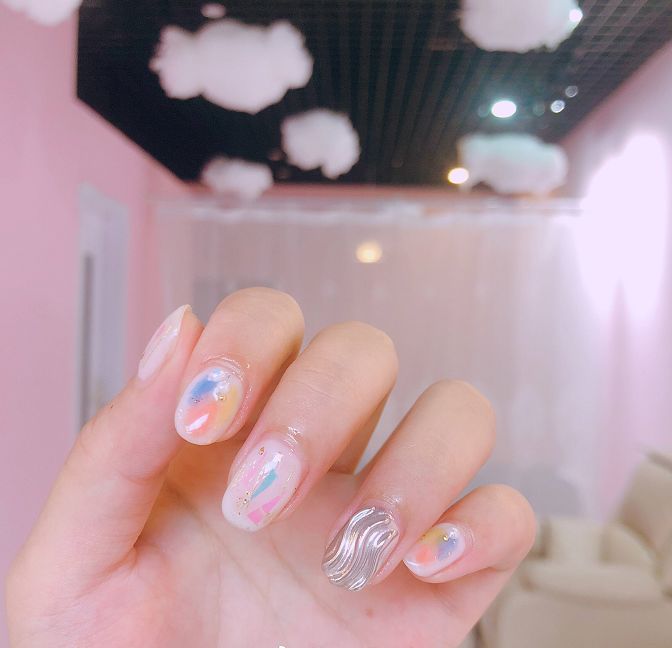 2020夏季爆款美甲水波纹,水波纹的美甲怎么做