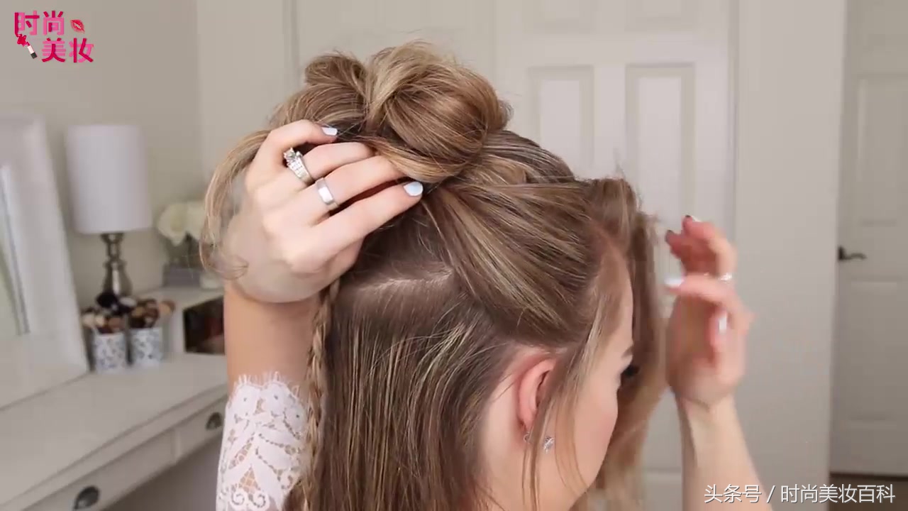 简单优雅大气的盘发发型教程学生,时尚盘发减龄发型美出高级感