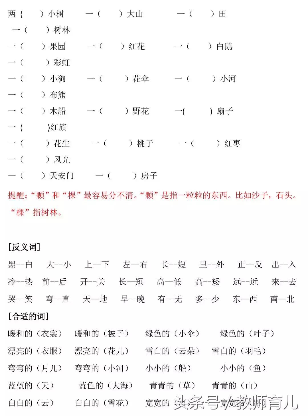 一年级语文上册知识点归纳整理,一年级语文复习知识点总结