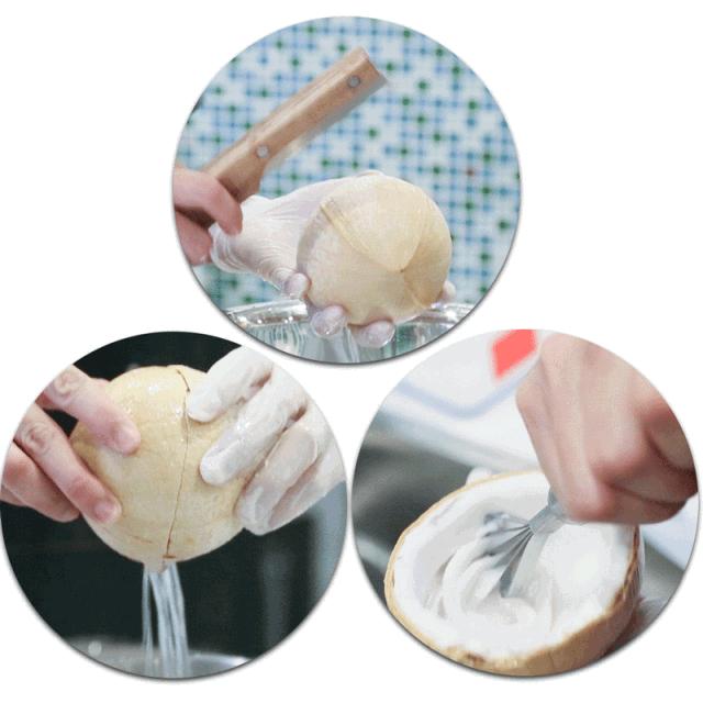 泰国椰壳冰淇淋,泰国街头椰奶冰淇淋