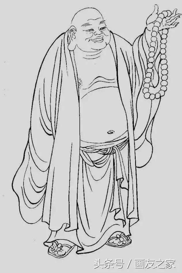 工笔画底稿十八罗汉图,工笔画罗汉图小作品