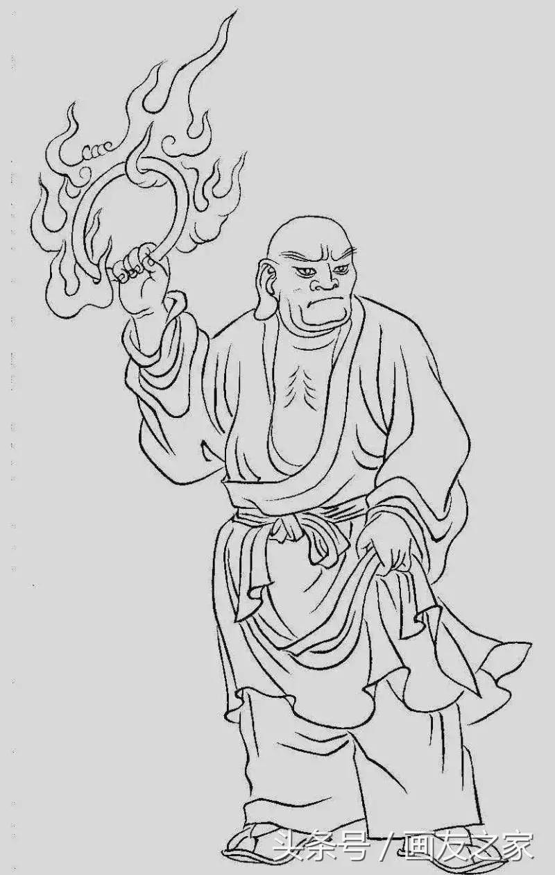 工笔画底稿十八罗汉图,工笔画罗汉图小作品