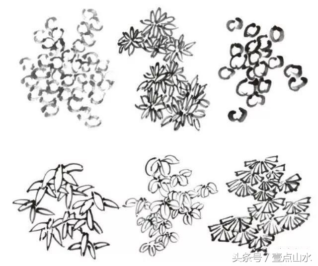 名家松树画法,习字形松树的画法