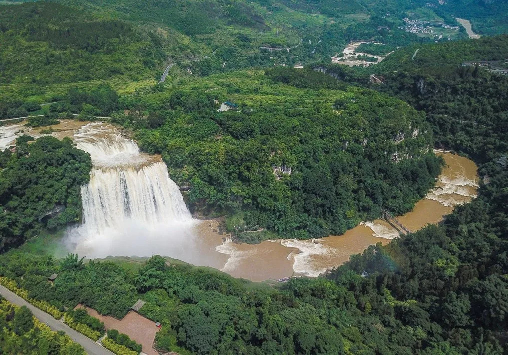 贵州黄果树瀑布一景网红打卡,贵州贵阳安顺黄果树大瀑布风景