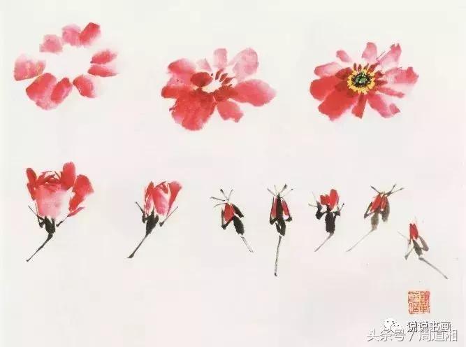 中国写意花鸟月季花篇,中国写意花鸟技法