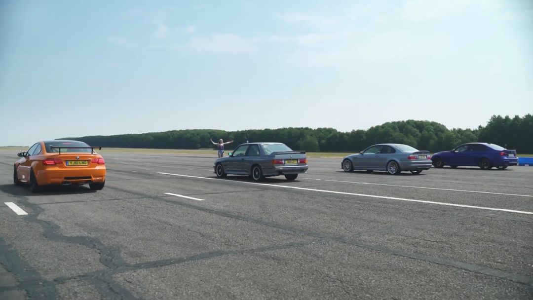 四代宝马M3同台竞技400米加速赛,你喜欢E30还是F80?