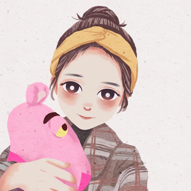 好看女生插画头像小学生,可爱插画动漫头像