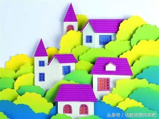 幼儿园粘墙上创意手工简单,幼儿园老师手工粘贴作品