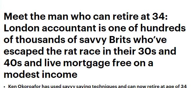 英国会计师34岁就退休,坚称靠省钱就能生活无忧成功退休!