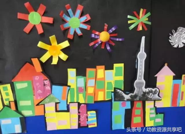 幼儿园儿童手工制作国庆节的图片,利用废品制作国庆节的手工三轮车