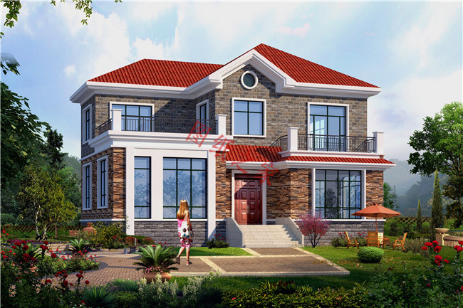50套农村两层别墅效果图,十款经典农村二层半别墅效果图